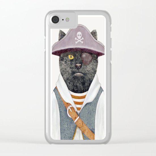 Pirate Cat Clear iPhone Case