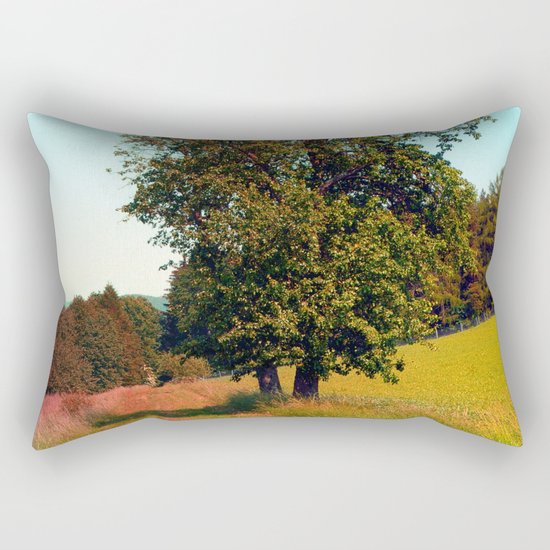 Old tree, vibrant surroundings Rectangular Pillow