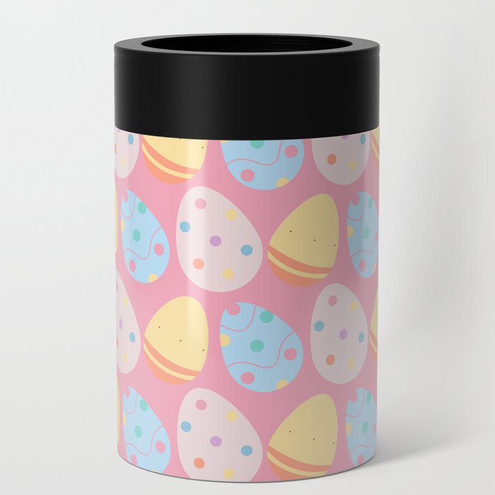 Colorful Pastel Easter Egg Pattern Can Cooler