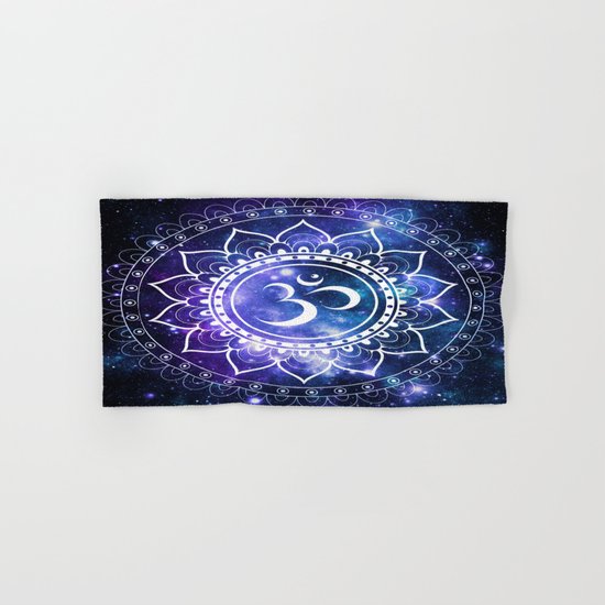 Om Mandala: Violet & Teal Galaxy Hand & Bath Towel
