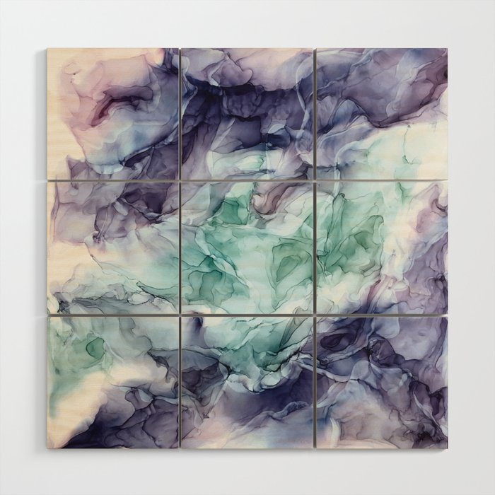 Growth Abstract Botanical Fluid Art Painting Wood Wall Art By