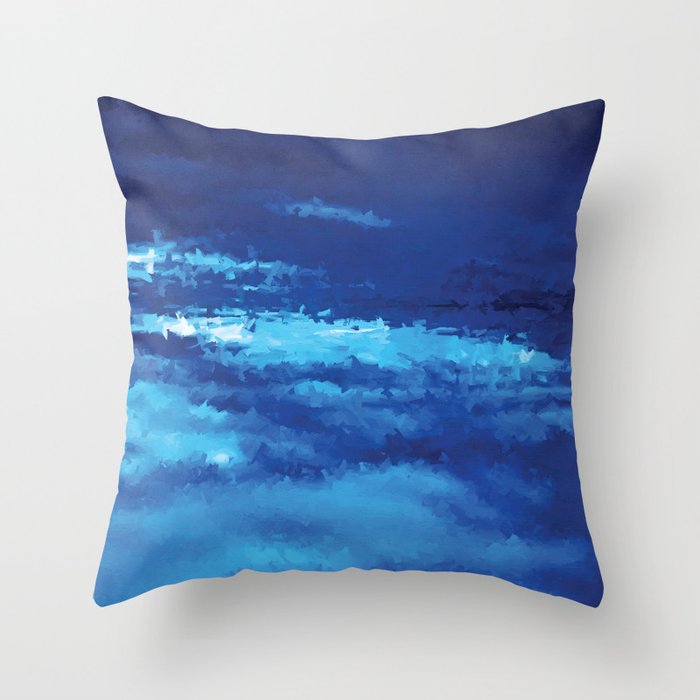 Blue Water Ripples Throw Pillow