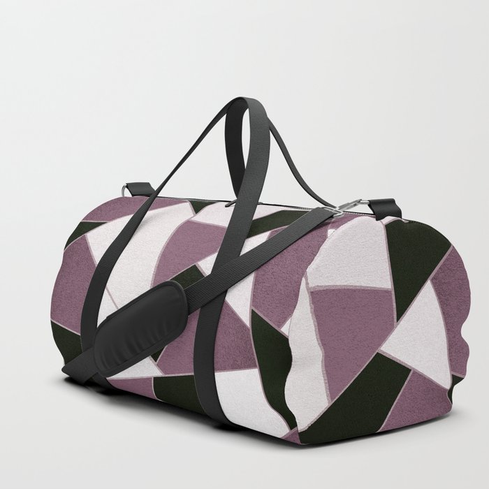 Mauve Black Geometric Glam #1 #geo #decor #art #society6 Duffle Bag