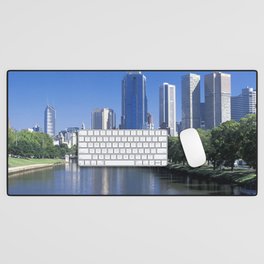 Australia Photography - The Yarra River Going Through Melbourne Desk Mat