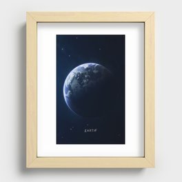 Earth with stars Recessed Framed Print