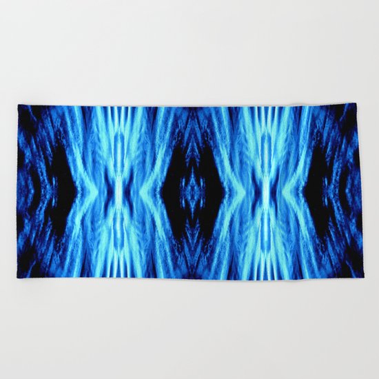 Electric Blue Abstract Beach Towel