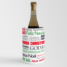 merry christmas in different languages II Wine Chiller