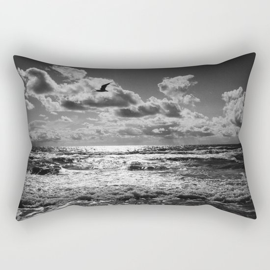 Seagull over sea Rectangular Pillow