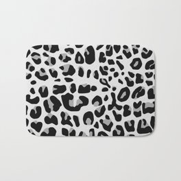 Abstract black white gray jaguar animal print Bath Mat