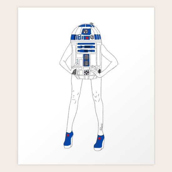 Girl R2-D2 Art Print