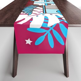 Tropical Beach Party Botanical Typography Table Runner