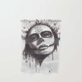 Day of The Dead in Black Ink Wall Hanging