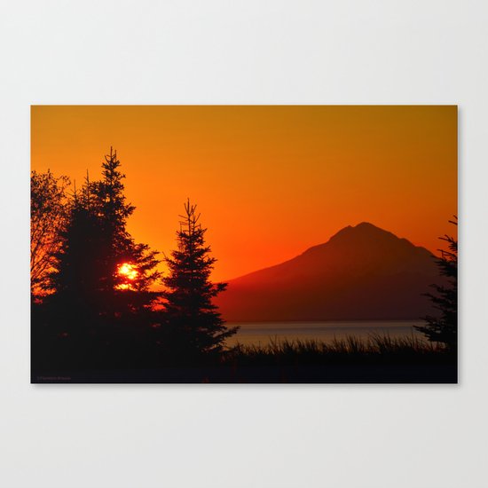 Orange Sky - Mt. Redoubt Canvas Print