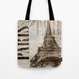Vintage Paris eiffel tower illustration Tote Bag
