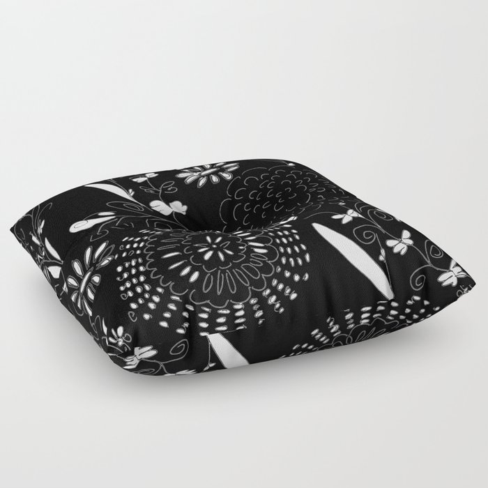 black toile by cocoblue Floor Pillow