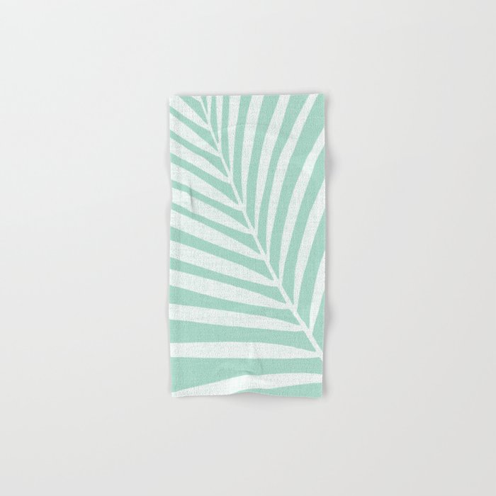 Minimalist Palm Leaf - Mint Green Hand & Bath Towel