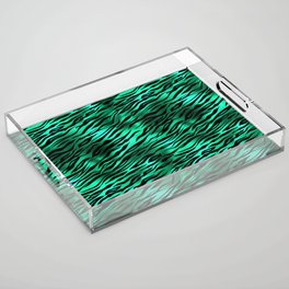 Green Tiger Skin Print Metallic Pattern Acrylic Tray