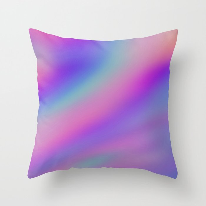 Iridescent Holographic Abstract Colorful Pattern Throw Pillow