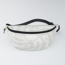 Platinum, Silver-Gray, Pastel Gray on a Smoky White Background  Fanny Pack