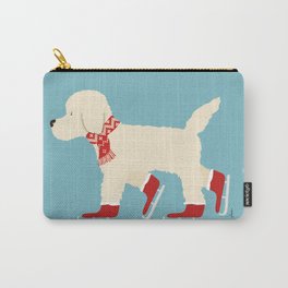 Doodle Goldendoodle Labradoodle Ice skating winter art Carry-All Pouch