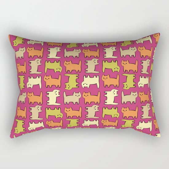 Cartoon Kitties Rectangular Pillow