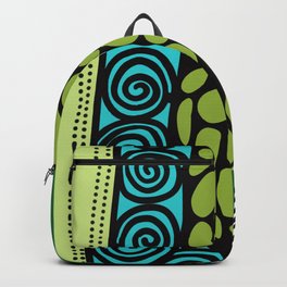 Green Dive -Plongeon vers-textures Backpack | Energy, Graphic, Stripesvertical, Environnement, Nature, Motif, Graphicdesign, Digital, Riverabstract, Biology 