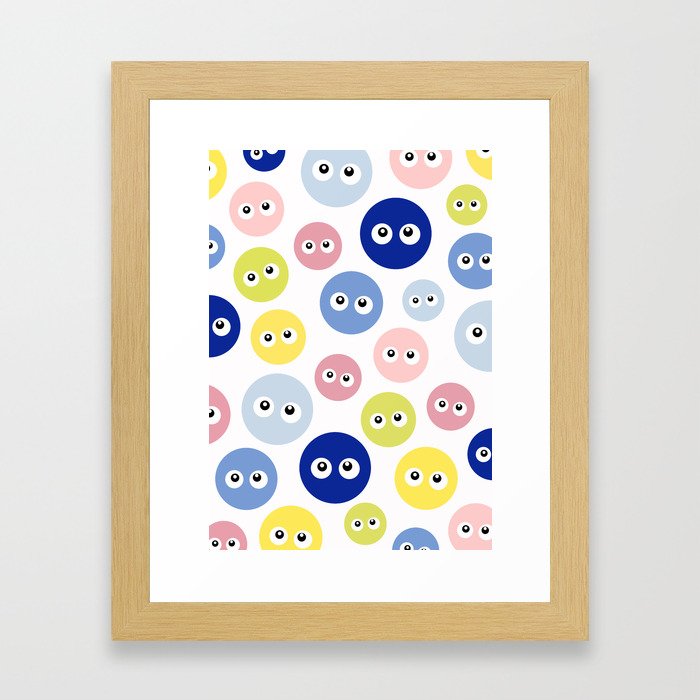 Blobs with eyes Framed Art Print