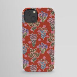 Red Bunch of Flowers Spot Pattern iPhone Case