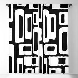 Black and White Mid Century Modern Abstract Pattern 335 Blackout Curtain
