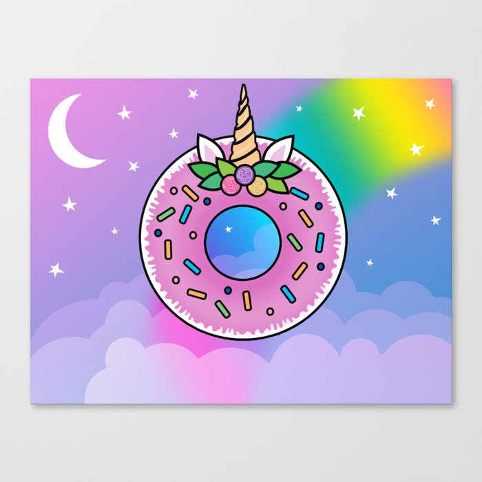 Rainbow Donut Canvas Print