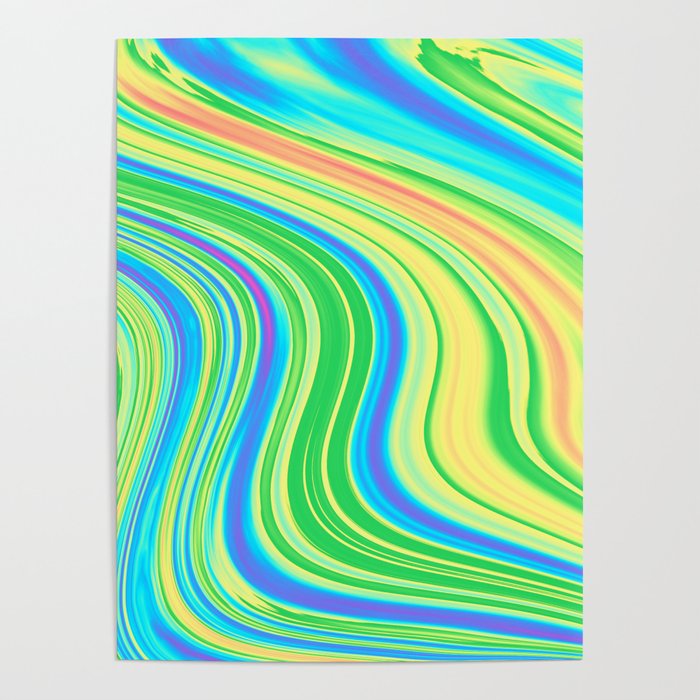 Liquid Rainbow Road Marble Poster