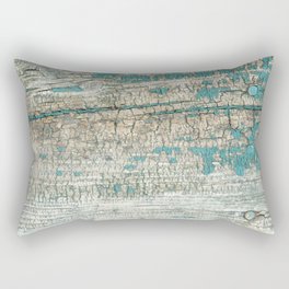 Rustic Wood Turquoise Weathered Paint Wood Grain Rectangular Pillow