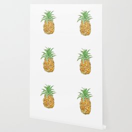 pineapple  ink and watercolor painting Wallpaper