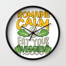 Vegan Romaine Calm Pun Wall Clock