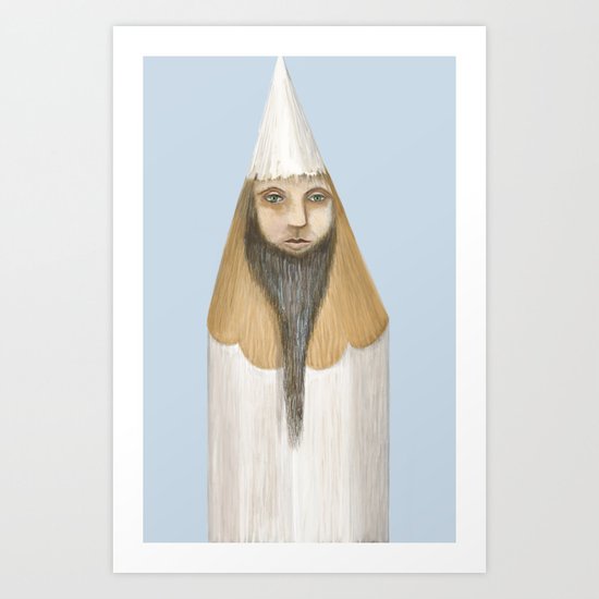 Pencil Head Art Print