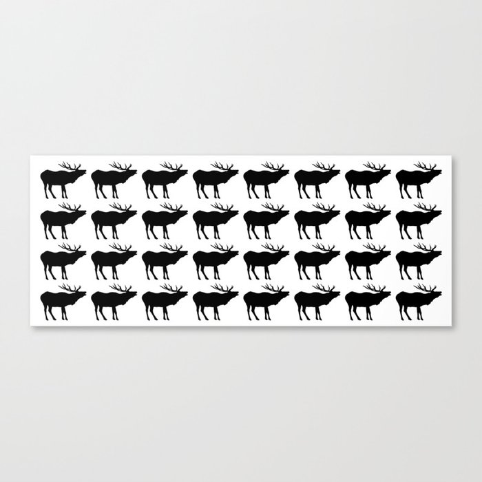 Graphic Silhouette Elk 12 Canvas Print