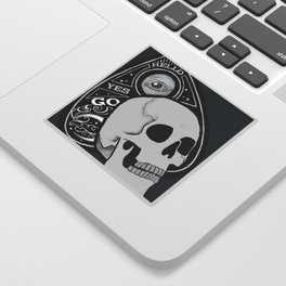 Skully and his best friend Planchette Sticker