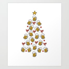 Christmas beer tree Art Print