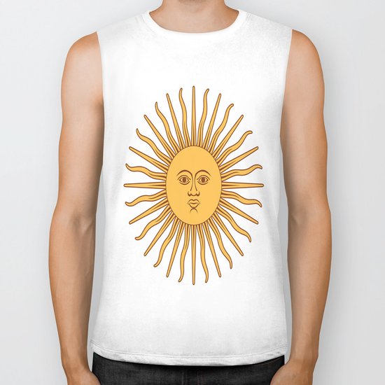 argentina flag sun Biker Tank