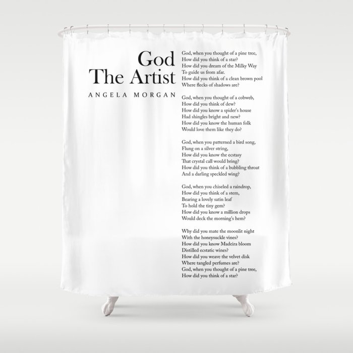God The Artist - Angela Morgan Poem - Literature - Typography Print 1 Shower Curtain