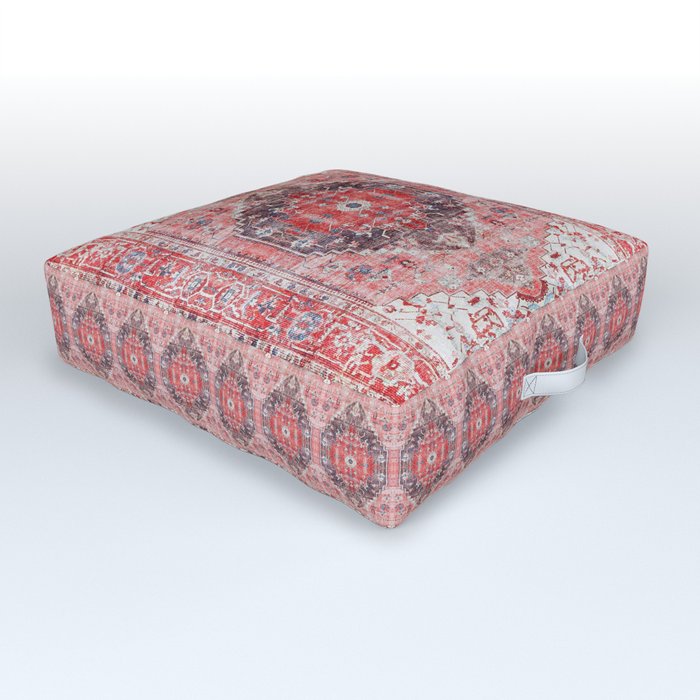 Red Vintage Traditional Berber Oriental Bohemian Moroccan Fabric Style Outdoor Floor Cushion