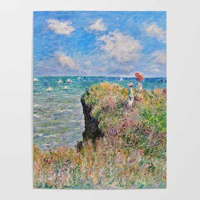 Claude Monet Cliff Walk At Pourville 1882 Poster