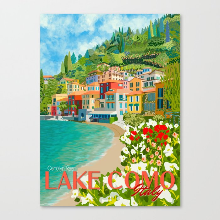 Lake Como Travel Poster Canvas Print