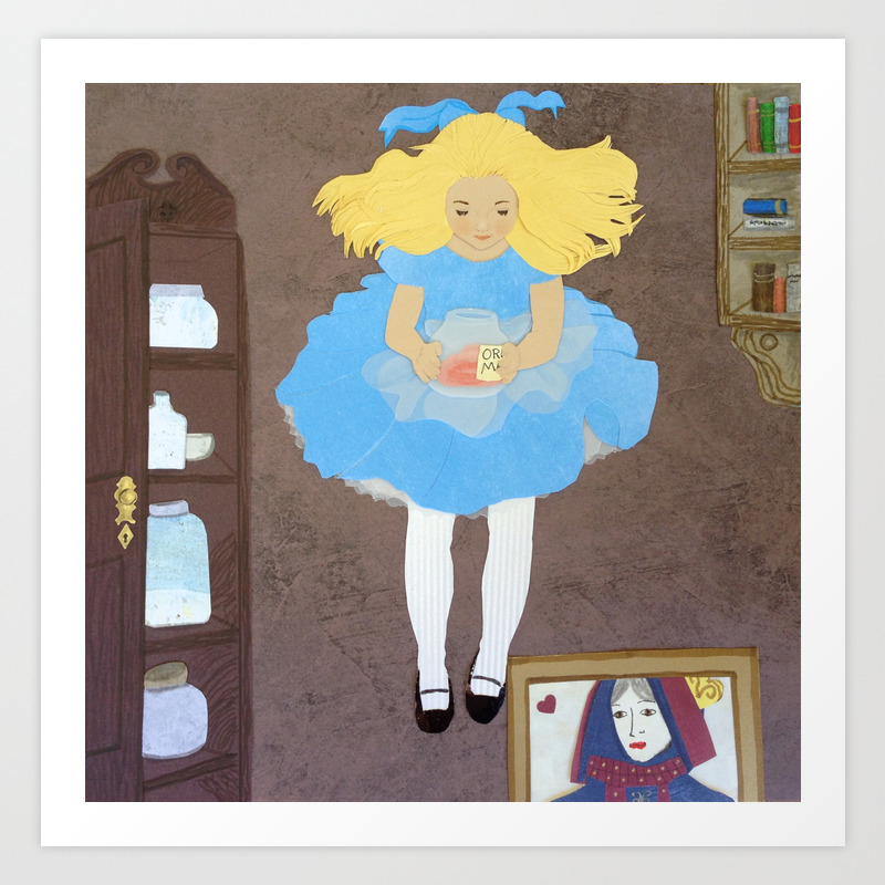 Alice In Wonderland Falling Down The Rabbit Hole Art Print By Carriemcferron Society6