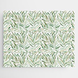 Palm springs - watercolor tropical leaves Jigsaw Puzzle