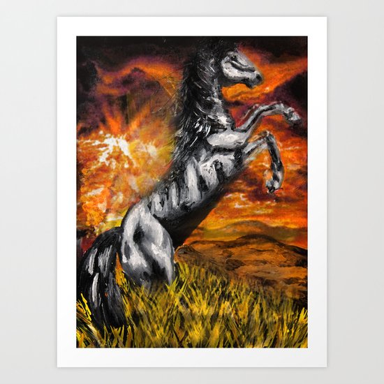 It's always sunny in philadelphia, charlie kelly horse shirt, black stallion Art Print