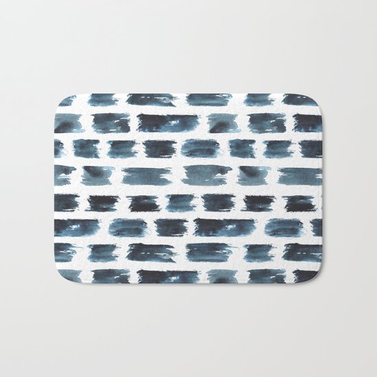 Indigo brushstrokes Bath Mat