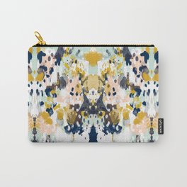 Sloane - Abstract painting in modern fresh colors navy, mint, blush, cream, white, and gold Carry-All Pouch