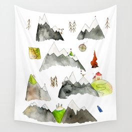 Watercolor Hills for Hikers and Nature lovers Wall Tapestry | Map, Humpl, Hills, Mountain, Nature, Painting, Hikers, Hikeing, Hike, Fire 