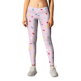 Sweet glazed, with colorful sprinkles on pink melting icing Leggings